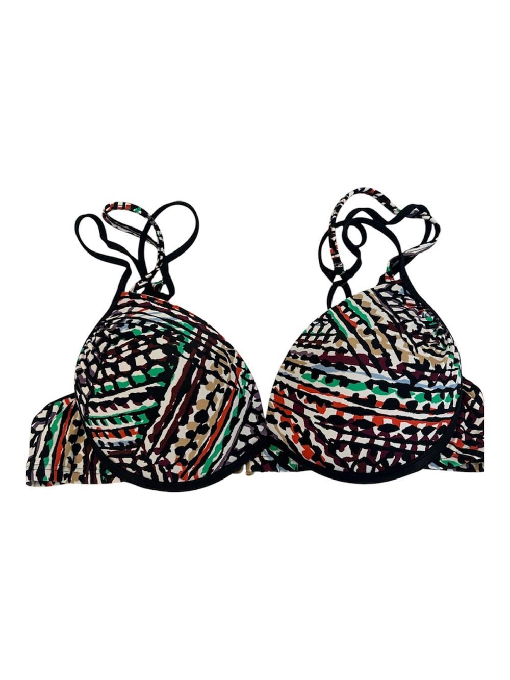 In Mocean Size Small Women’s Multicolor Patterned Push-Up Bikini Top GUC